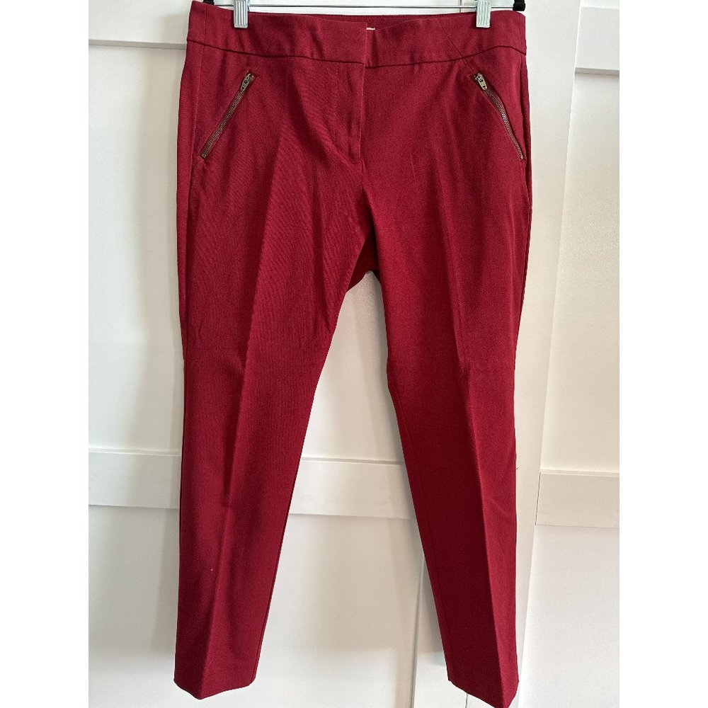 LOFT Outlet Modern Skinny Ankle Trousers Burgandy